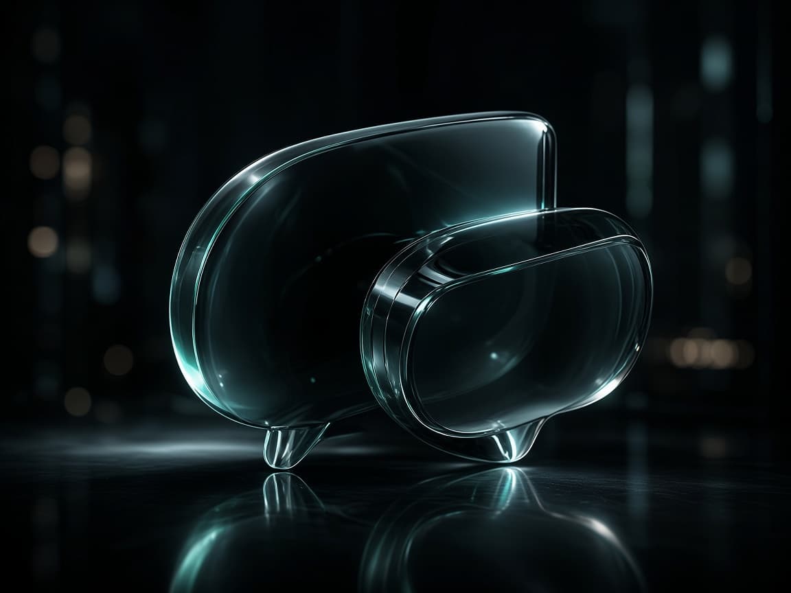 Elegant dark glass conversational ring